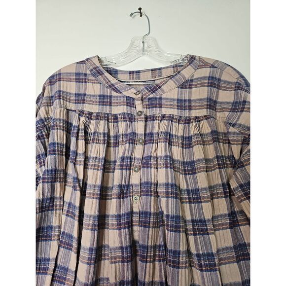 Free People Women's Jessi plaid Top Size Small - Picture 3 of 11